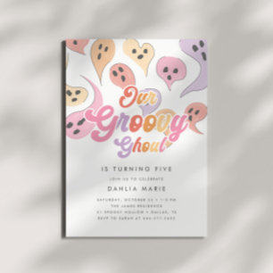 Convites Groovy Ghoul Spooky Girls Halloween Aniversário