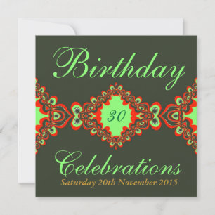 Convites Groovy Green Diva Bohemian Lace Invtions