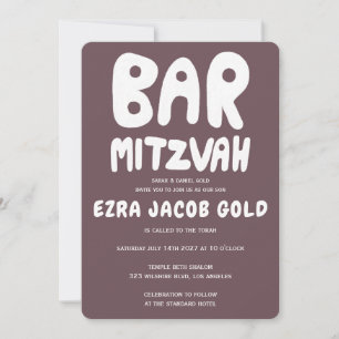 Convites Groovy Handlettering Bar Personalizado Mitzvah Bur
