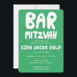 Convites Groovy Handlettering Bar Personalizado Mitzvah Gre<br><div class="desc">Cartão perfeito para anunciar um bar mitzvah! Mão fez arte para você com a letra na frente e atrás! TOTALMENTE PERSONALIZÁVEL! Clique em "Personalizar" acima para editar o texto. Clique em "editar usando a ferramenta design" para ajustar as fontes, cores e posicionamentos e para excluir o design traseiro, se preferir...</div>