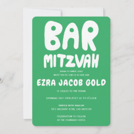 Convites Groovy Handlettering Bar Personalizado Mitzvah Gre
