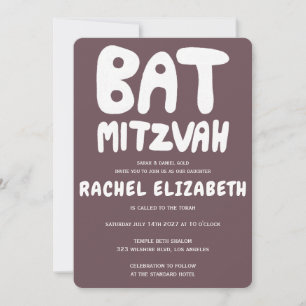 Convites Groovy Handlettering Personalizado Bat Mitzvah Rox