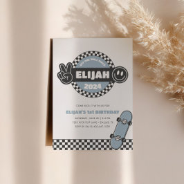 Convites Groovy Hippie Birthday, skate controlado para rapa