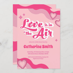 Convites Groovy Hippie Heart Chá de panela