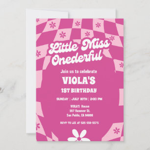 Convites Groovy Little Miss Onederful 1º Aniversário