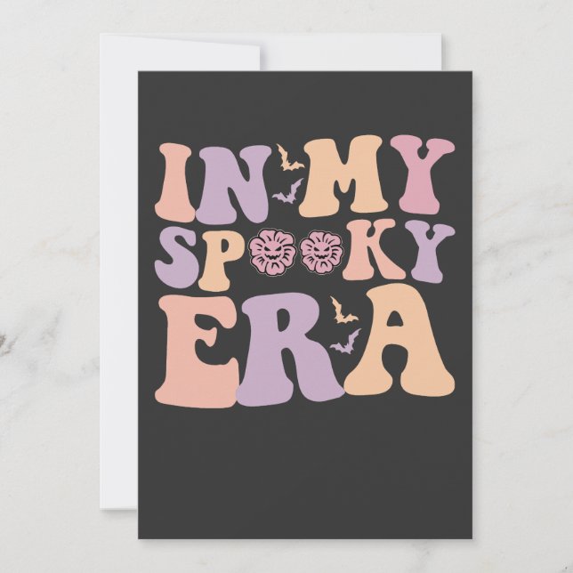 Convites Groovy Na Minha Época Estranha Cai O Fantasma Do H (Frente)