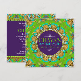 Convites Groovy Neon Glamor Bat Mitzvah