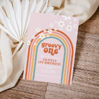 Groovy One boho margarida arco-íris primeiro anive