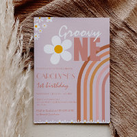 Groovy One Daisy Boho Rainbow Primeiro Aniversário