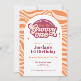 Convites Groovy One - First Birthday Retro Boho Invitation 