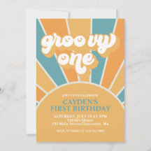 Groovy One Retro Boy Primeiro Aniversário