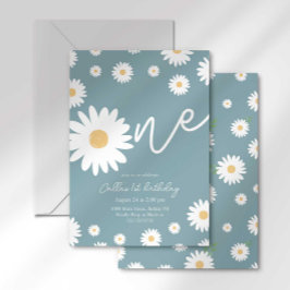 Convites Groovy One Retro Daisy Boho Primeiro Aniversário