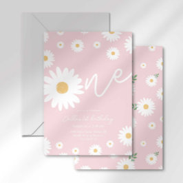 Convites Groovy One Retro Daisy Boho Primeiro Aniversário