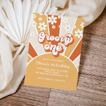 Groovy One Retro Sunshine margarida boho floral