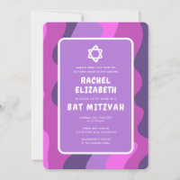 Groovy Purple Waves Star David Personalizado Bat M