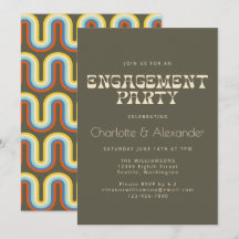 Groovy Retro 70s Design na Festa de noivado