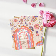 Groovy retro aquarela um bebê comemora 