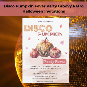 Convites Groovy Retro Disco Pumpkin Fever Halloween Fever