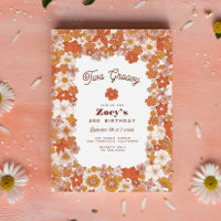 Groovy Retro Hippie Floral Cor-de-Rosa Cor-de-Lara