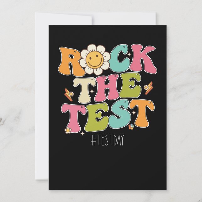 Convites Groovy Rock The Test Motivational Testing Day (Frente)