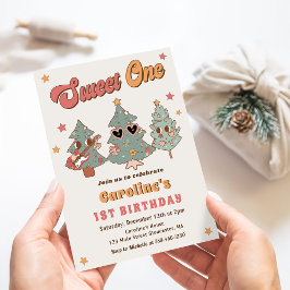 Convites Groovy Rockin Árvore de Natal Hippie Aniversário