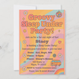 Convites Groovy Sleep Under Birthday Party Invitation