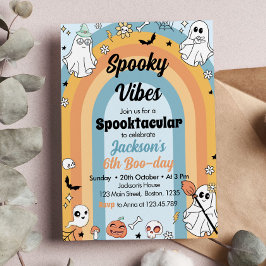 Convites Groovy Spooky Vibes Ghost Birthday