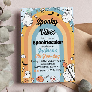 Convites Groovy Spooky Vibes Ghost Birthday