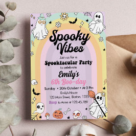 Convites Groovy Spooky Vibes Ghost Birthday