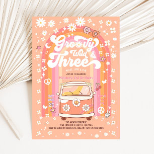 Convites Groovy Wild e Three Van Bus 3º Aniversário