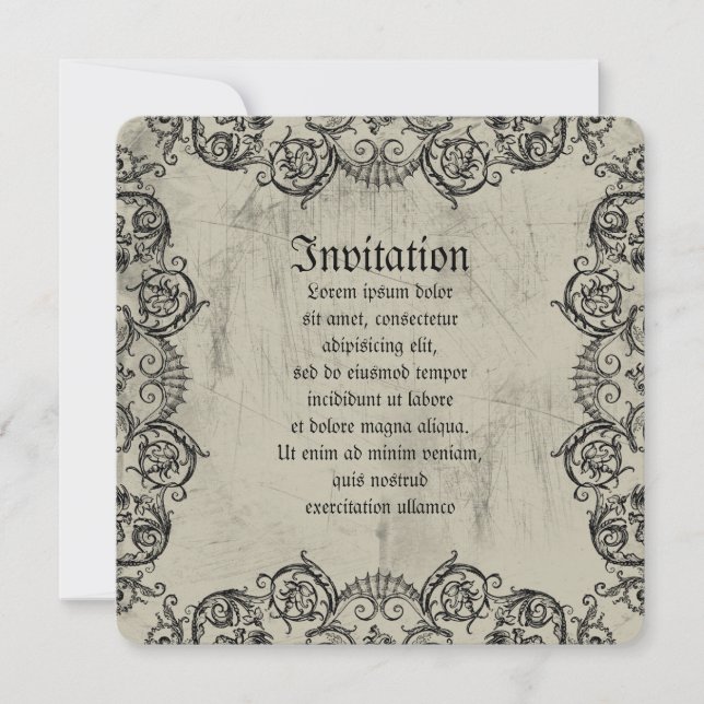 Convites Grotesque Ornament Heart (Frente)