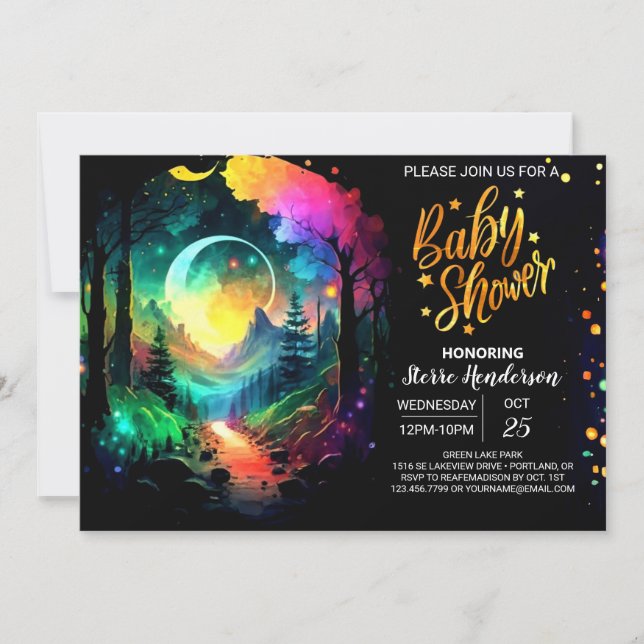 Convites Grove Timberland no Chá de fraldas das florestas (Frente)