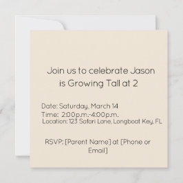 Convites Growing Tall Birthday