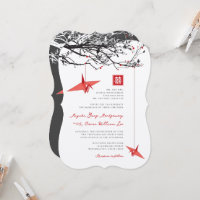 Gruas de papel Origami penduradas Citação de amor
