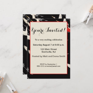 Convites Gruas voadoras japonesas Kimono Art