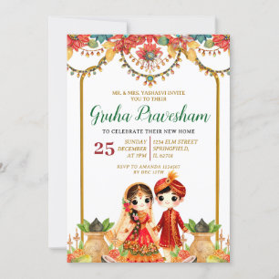 Convites Gruha Pravesh Indian Vastu Puja — Alerta domiciliá