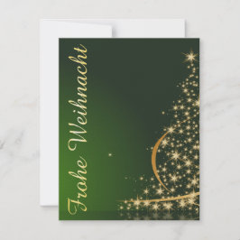 Convites Grünes Weihnachtsmočimit goldenem Weihnachtsbaum