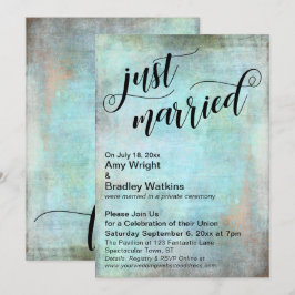 Convites Grunge Aqua Casamento Recém-Casados Celebração Pós