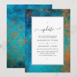 Convites Grunge Copper Patina e Turquoise Wedding Update