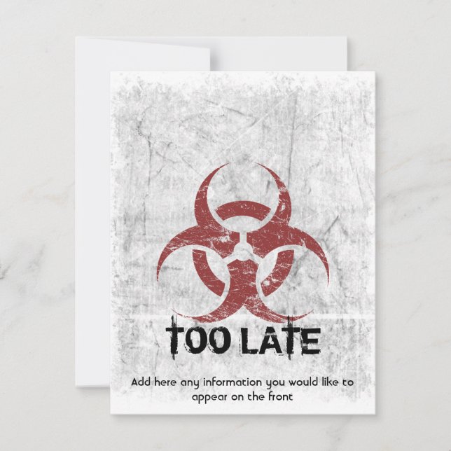 Convites Grunge do Biohazard do modelo customizável (Frente)