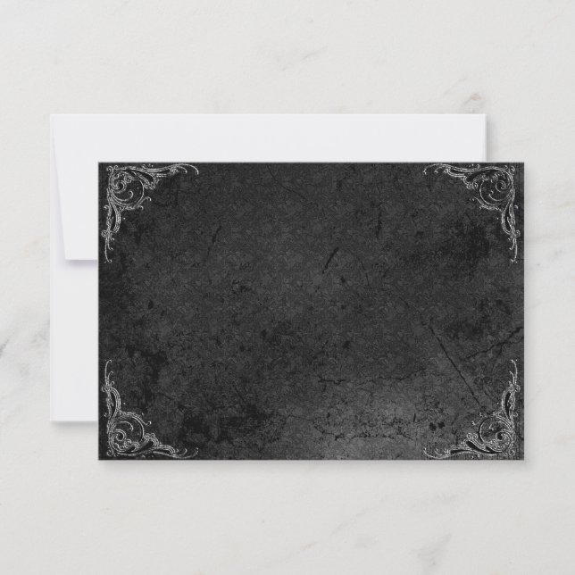 Convites Grunge Rosa Damask Gothic Note Card (Frente)