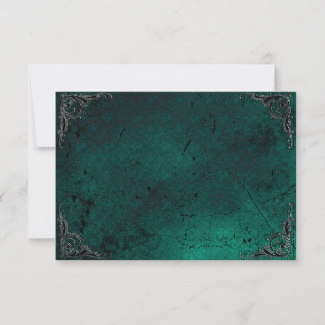 Convites Grunge Rosa Damask Gothic Note Card (Frente)