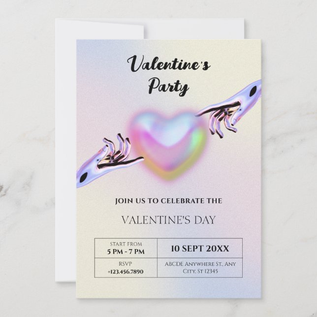 Convites Grunge y2k coração (Frente)