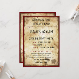 Convites Grungy Lunatic Asium Birthday