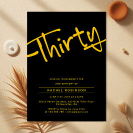 Convites Grupo Adulto Dourado e Negro 3aniversário de 30 an