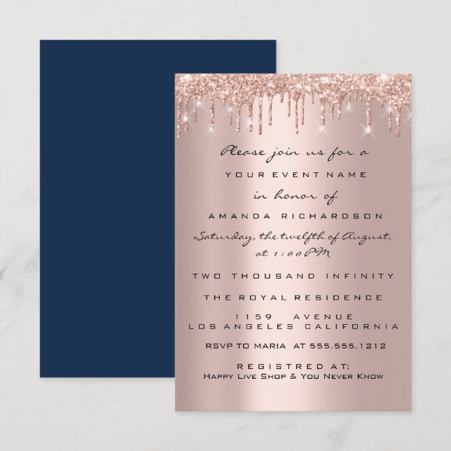 Convites Grupo Birthaday do Chá de panela do Rosa (Frente/Verso)