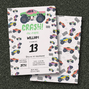 Convites Grupo Colorido de Aniversários de criança de Monst