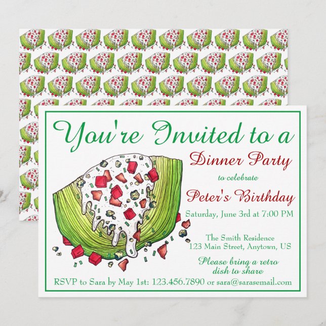 Convites Grupo de Janto Retro - Iceberg - Salada de Ponta (Frente/Verso)