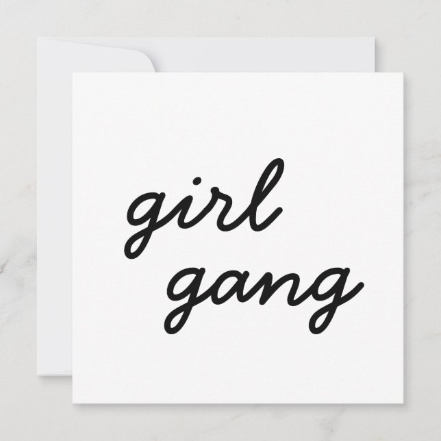 Convites grupo de meninas fofo roteiro feminista moderno po (Frente)