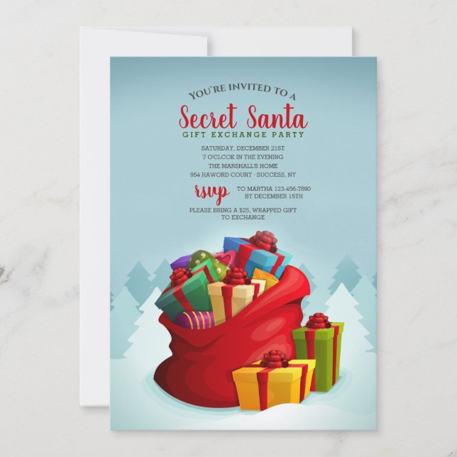 Convites Grupo de Presentes de Troca de Presentes (Frente)